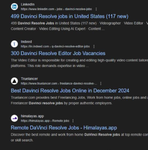 Davinci Resolve internship jobs in Fujairah