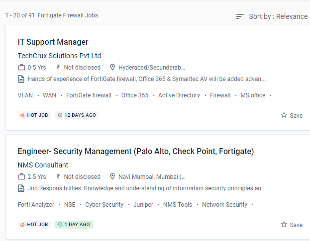 Fortinet Firewall internship jobs in Ajman