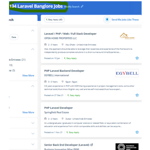 Laravel internship jobs in Uae